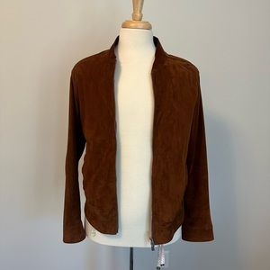 Grand Frank Brown Suede Bomber Jacker - Made in Italy - Size: Medium
